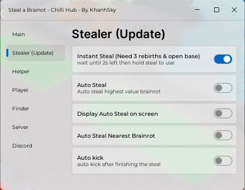 Steal a Brainrot Script – Instant Steal GUI (Roblox, Keyless)
