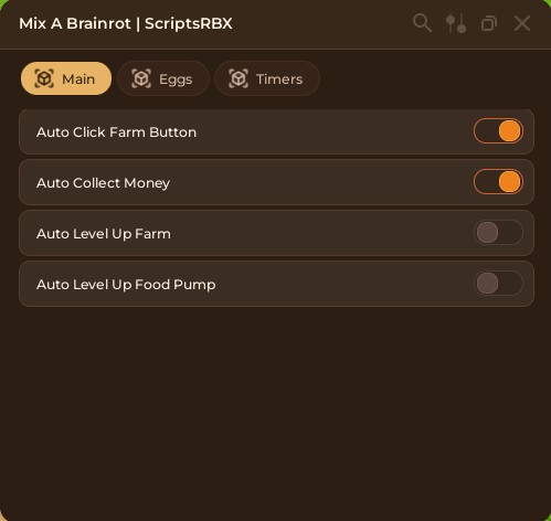 Mix a Brainrot Script GUI – Roblox menu with Auto Farm, Infinite Money, and OP features
