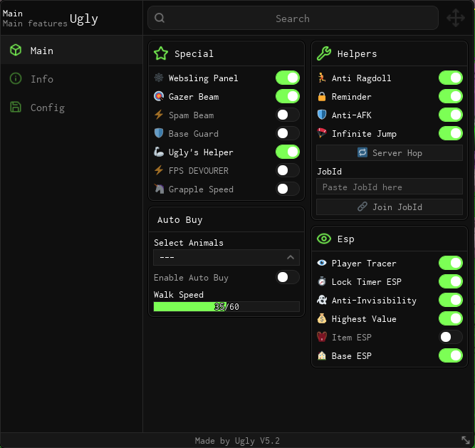 Steal a Brainrot Script GUI – Auto Farm, Fast Steal, ESP, Anti-AFK, and Keyless Features