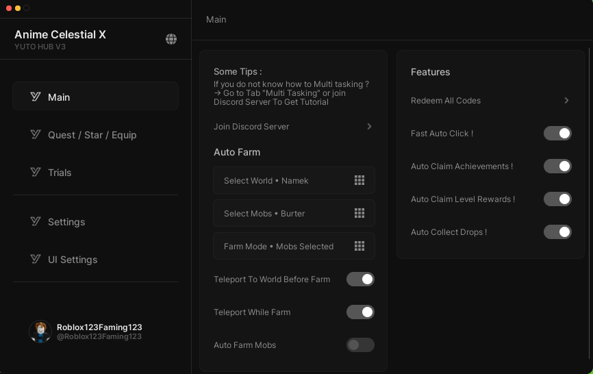 Anime Celestial X Script GUI – Fast Auto Farm, Auto Quest, Infinite Yen, Auto Collect and Teleport Features