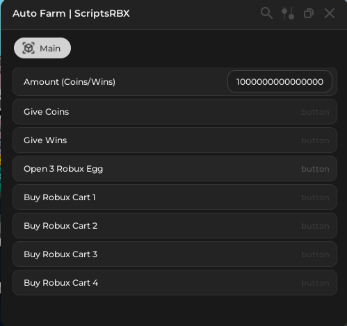 Ride the Coaster script GUI showing auto farm wins and coin collection features Roblox