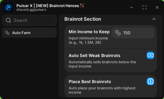 Brainrot Heroes Roblox script menu – Auto Farm & Place Best Brainrots