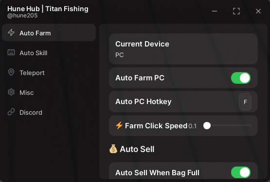 Titan Fishing Script full auto farm GUI with auto sell feature