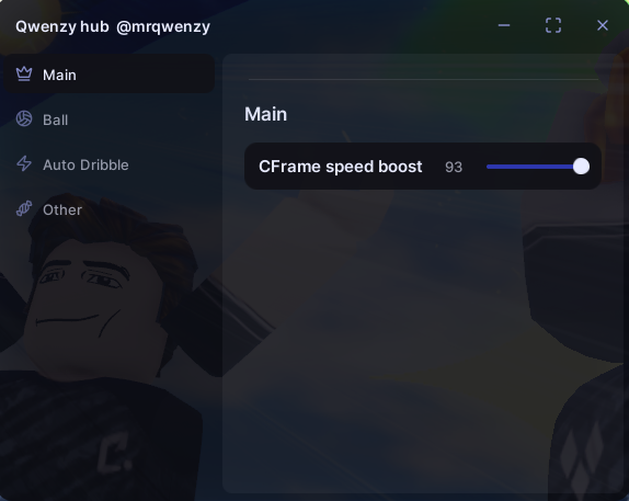 Soccer Zero script UI showing auto goal assistance and gameplay features in Roblox