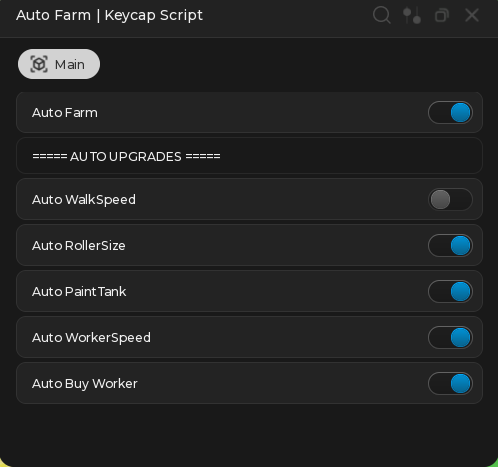 Crunch My Butter Script menu with Auto Farm and automatic upgrade features