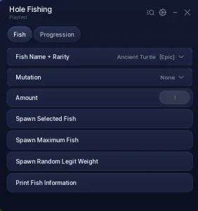 Hole Fishing Script – Spawn Fish, Infinite Bag Space & Auto Upgrades