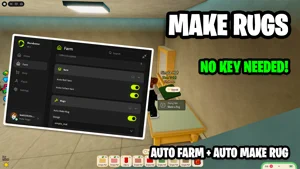 Make Rugs Script – Auto Make Rug, Auto Sell To Customers, Auto Roll Yarn & Auto Hire
